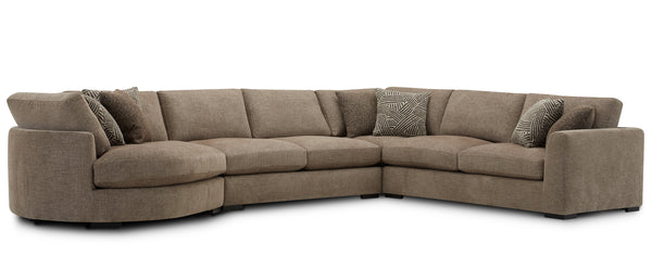 Parker House Parker Living The Bump - Alistair Fossil 4 Piece Modular Sectional Alistair Fossil 100% Polyester SBMP-PACK4A-ALFS