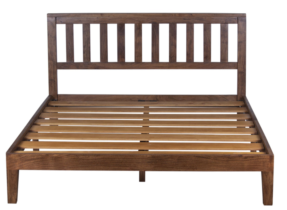 Porter Designs Porter Dusk Queen Bed In Solid Acacia Wood - Elegant Walnut Finish For Timeless Bedroom Style Brown Wood 04-108-14-8624