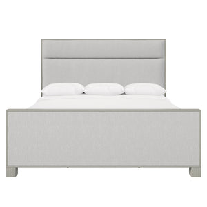 Bernhardt Stratum Panel Bed, Queen Mist Fabric, Wood K1896