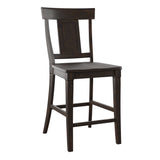 Homelegance By Top-Line Juliette Panel Back Wood Counter Height Chairs (Set of 2) Black Rubberwood