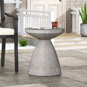 English Elm Outdoor Lightweight Concrete Hourglass Pedestal Side Table for Patio or Terrace 73455.00
