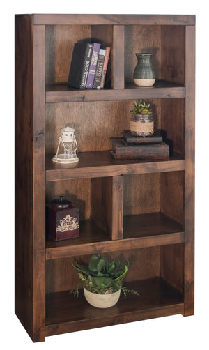 Legends Furniture Bridgevine Home Sausalito 64 Inch High Bookcase, No Assembly Required, Whiskey Finish Whiskey, Brown Knotty Alder Solids And Veneers Sl6920.Wky