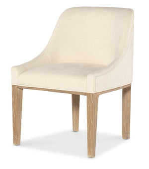 Hooker Furniture Banyon Bay Upholstered Host Chair In Levi Oyster Fabric With Desert Oak Frame — Barrel Back Comfort, Modern Flair 6081-75500-82