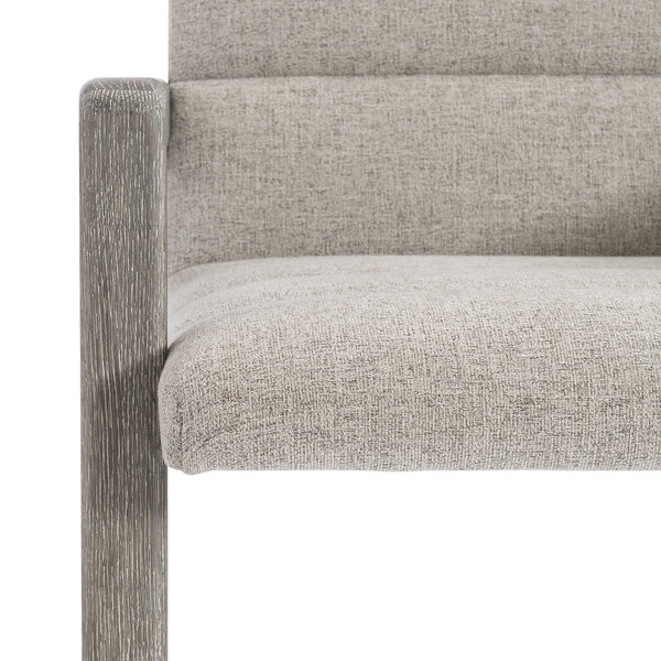 Bernhardt Bernhardt Monolith Arm Chair In Wirebrushed White Oak Puma Finish — Rustic Modern Upholstered Seating, Durable Performance Fabric 343544