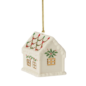 Lenox Holiday Accent Gingerbread House Ornament Red & Green, IVORY PORCELAIN 896108