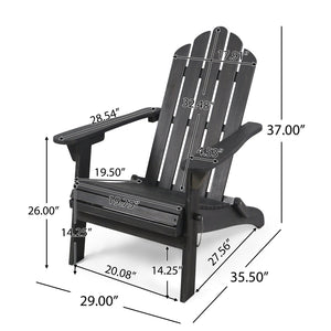 English Elm Christopher Knight Home® - HOLLYWOOD Acacia Wood Foldable Adirondack Chair for Patio & Poolside — Weather-Resistant, Classic Comfort DARK GREY 39.25 L x 24.5 W x 7.75 H 62399.00DGRY