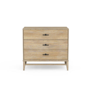 A.R.T. Furniture Frame Chestnut Bedside Chest With Usb Chargers, 3 Soft-close Drawers & Stylish Bronze Hardware Light Brown Ash & Poplar Solid,Plank,Effect Flakey & Quarter,Sawn Oak Veneer,Metal 278142-2335