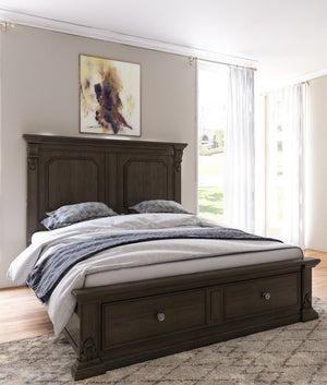 A.R.T. Furniture Heritage Hill Queen Storage Bed With Usb Ports, Elegant Acacia & Oak Design, Dual Footboard Drawers Brown One (1) Usb Port On Each Headboard Post 341135-2816
