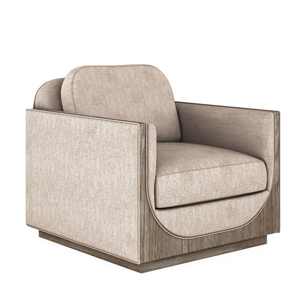 A.R.T. Furniture Bastion Lounge Chair In Mink Finish - Contemporary Design With Silvery Chenille Blend Fabric Comfort  Parrwood Frame In The Mink Finish 763503-5354