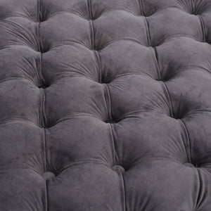 English Elm Ottoman Square Velvet Button Tufted Diamond Stitch Glam Footrest for Living Room 58948.00GRY