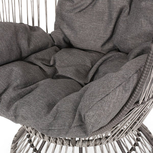 English Elm Christopher Knight Home® - RESEDA Swivel Egg Chair with Faux Rattan Basket, Water-Resistant Cushion, Handcrafted Comfort Grey+Taupe 67931.00TPDGRY
