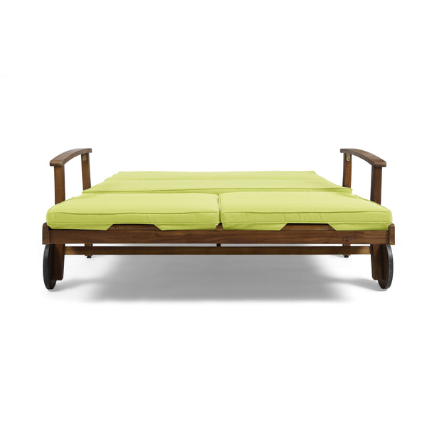 English Elm Christopher Knight Home® - Perla Double Chaise Lounge - Elegant Outdoor Seating With Water-Resistant Cushions For Two 63357.00GRN