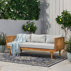 English Elm Christopher Knight Home® - Claremont 3 Seater Daybed – Elegant Teak Finish, Water-Resistant Cushions For Indoor & Outdoor Comfort 66327.00BGE