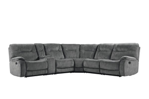 Parker House Parker Living Cooper - Shadow Grey 6 Piece Modular Manual Reclining Sectional Shadow Grey 100% Polyester (S) MCOO-PACKA-SGR