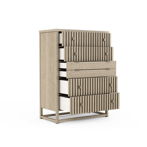 A.R.T. Furniture North Side Drawer Chest - Transitional Storage Solution With Cedar-lined Bottom Drawer & Organizers Brown Parrawood Solids,Quarter Figured,Fiddle Ash Veneer,Metal 269150-2556