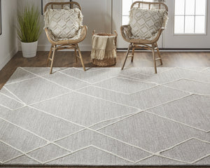 Feizy Rugs Euclid Hand-tufted Wool Rug - Stunning Abstract Design In Natural Undyed Pile For Elegant Spaces Taupe,Ivory,Gray Wool T11t8004gryivyh50