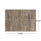 Christopher Knight Home® - Noble House - Cortez Outdoor 5'3" X 7' Contemporary Area Rug, Gray and Beige