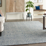 Nourison Vail VAI02 Handmade Tufted No Border Indoor Only Modern Coastal, Nautical & Beach Rug Indigo Ivory, Indigo Ivory 100% Wool 99446794284