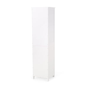English Elm Christopher Knight Home® - BATHROOM Linen Tower Cabinet with Faux Wood Finish, Modern Slim Vertical Slat Design, Storage Organizer White 66606.00