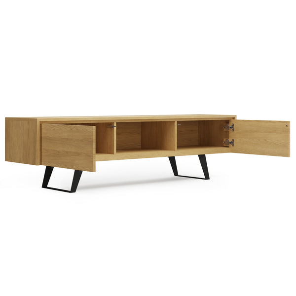 English Elm Lowry 72" Oak Tv Media Stand - Mid-Century Modern Design With Clever Storage & Cable Management B136P158888