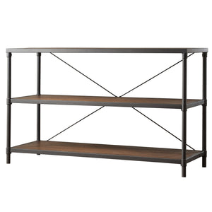 Homelegance By Top-Line Romilda Industrial Rustic Pipe Frame TV Stand Console Table Brown Wood