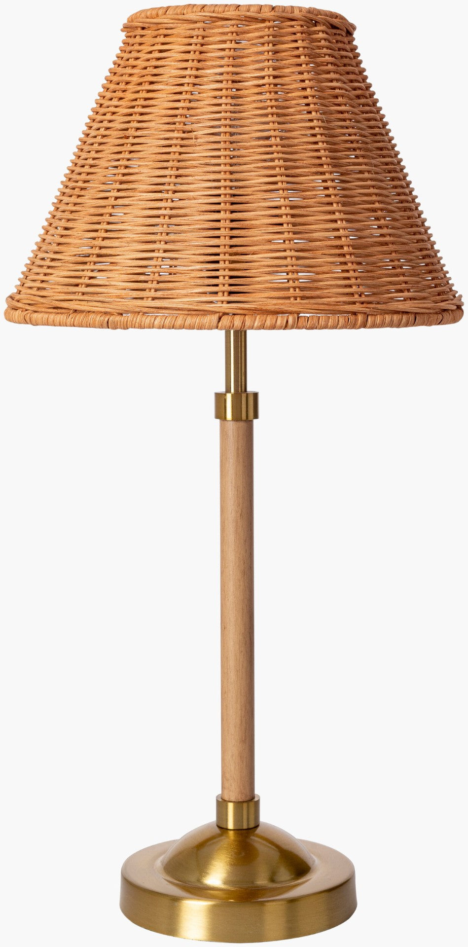 Livabliss Xander Metal Base Table Lamp with Woven Rattan Shade for Bohemian Coastal Decor XDR-001