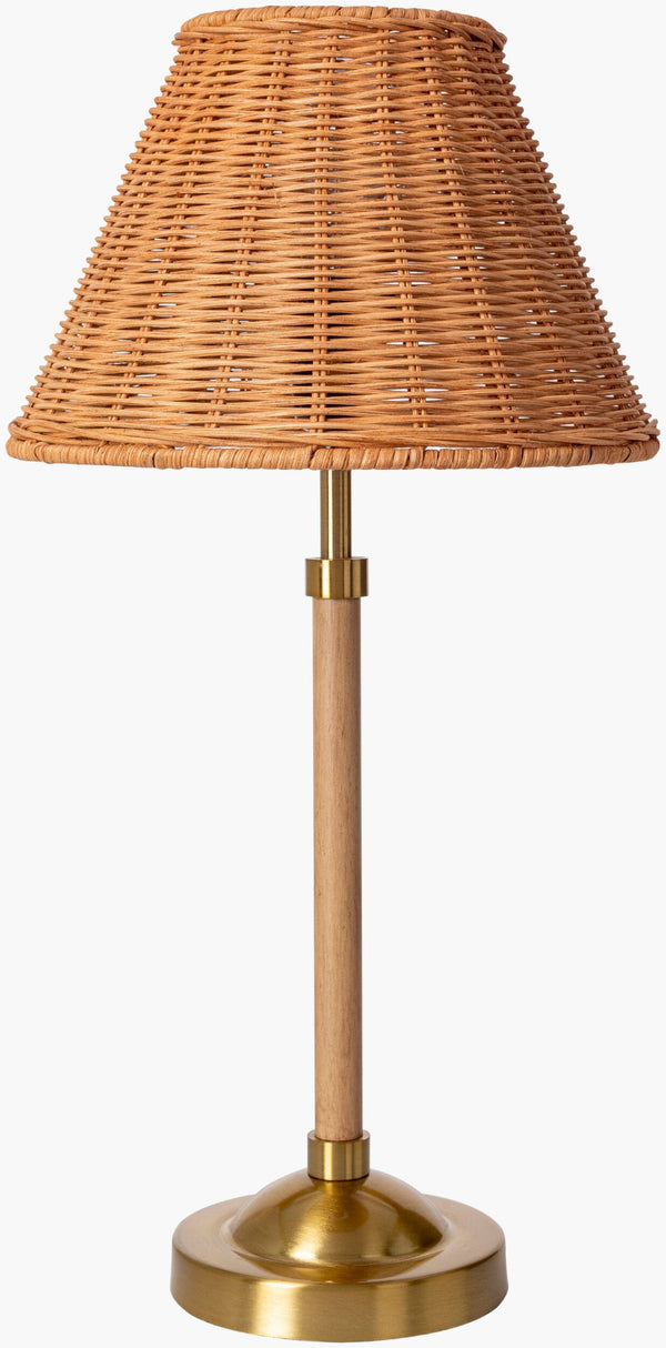 Livabliss Xander Metal Base Table Lamp with Woven Rattan Shade for Bohemian Coastal Decor XDR-001