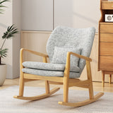 Christopher Knight Home® Noble House Solid Wood Rocking Chair With Light Gray Linen Cushion