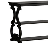 Homelegance By Top-Line Maude Wood Scroll Sofa Table Black Veneer