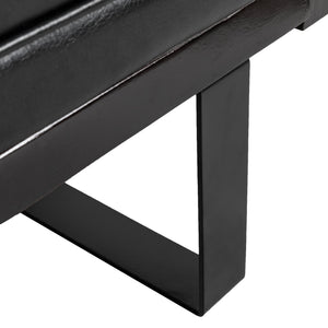 English Elm Christopher Knight Home® - LOVESEAT Contemporary Oversized Faux Leather Loveseat with Button Tufting, Iron Sled Legs, 72.5" Black 72103.00PUMDNT