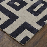 Feizy Rugs Lorrain Hand-tufted Wool Geometric Rug - Stain-resistant, High Traffic Area, Luxurious Modern Design Ivory,Black Wool 6108568fnor000p00