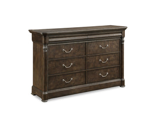 A.R.T. Furniture Landmark Double Dresser In Smoked Tenebre Finish - Elegant Hickory & Oak With Jewelry Drawers Brown, Brown Material, Hickory And Oak Veneers 256130-2316