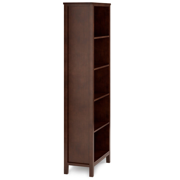 English Elm Artisan 5-Shelf Bookcase In Rich Russet Brown - Handcrafted, Adjustable, And Versatile Storage Solution B136P158386