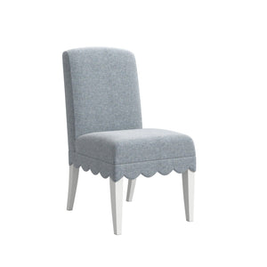 A.R.T. Furniture Haven Upholstered Side Chair - Vintage Cottage Chic Design in Light Blue with Scalloped Detailing 339200-2367