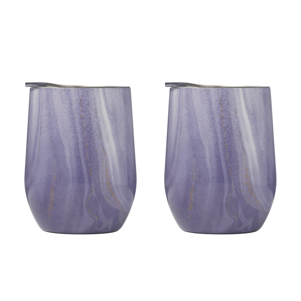 Lenox Cambridge 12 Oz Purple Geo Insulated Wine Tumblers, Set of 2 NO COLOR METAL ECW2PUCB2DS