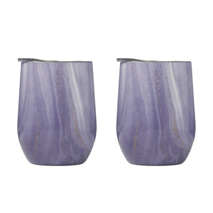 Lenox Cambridge 12 Oz Purple Geo Insulated Wine Tumblers, Set of 2 NO COLOR METAL ECW2PUCB2DS
