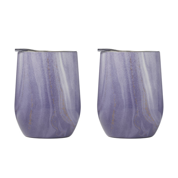 Lenox Cambridge 12 Oz Purple Geo Insulated Wine Tumblers, Set of 2 NO COLOR METAL ECW2PUCB2DS