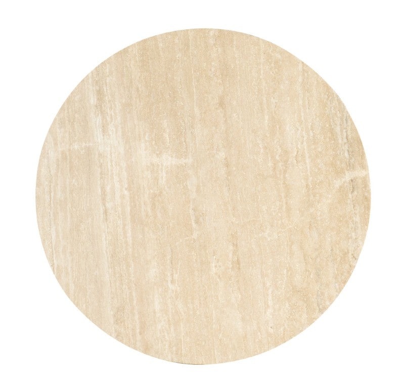 Hooker Furniture Retreat Round Cocktail Table With Travertine Top, Rope-Wrapped Base & Casters For Coastal Style 6950-80111-80