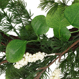 Christopher Knight Home® - Noble House - Leigh 25.5" Eucalyptus and Pine Artificial Wreath with Berries Green and White