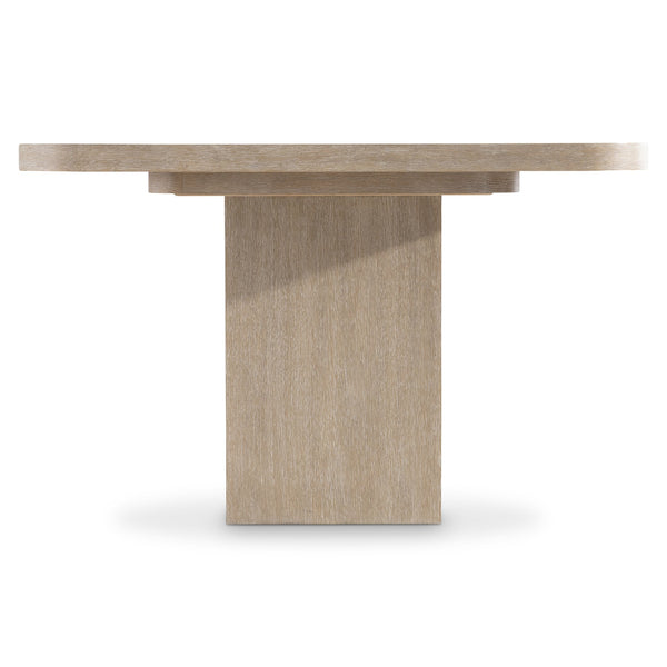 Bernhardt Bernhardt Sculptural Loggia Dining Table In Wire-Brushed Aria Oak, Double Pedestal, 88" W/Leaf K2209