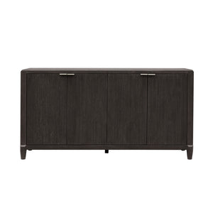 West End Loft 4-Door Server Brown with Tuxedo Finish P361307 Pulaski Furniture