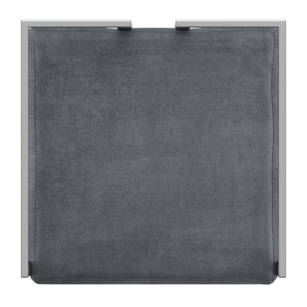 Homelegance By Top-Line Kayden Velvet Upholstered Chrome Metal Bar Stools (Set of 2) Silver Metal