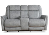 Parker House Parker Living Linus - Hudson Grey Zero Gravity Power Reclining Console Loveseat Hudson Grey 100% Polyester (S) MLIN#822CPHZ-HGY