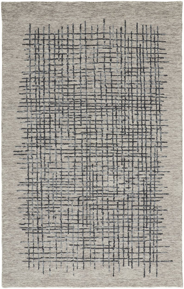 Feizy Rugs Maddox Hand-tufted Wool Abstract Rug In Soft Neutrals And Deep Blues For Contemporary Spaces Gray,Green,Tan Wool Mdx8630fgrychlg00