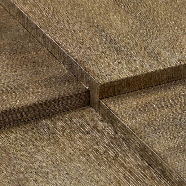 Bernhardt Bernhardt Weiss Oak Cocktail Table with Wire-brushed Finish and Sculptural Cube Design 570010