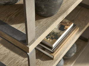 Bernhardt Bernhardt Tribeca Etagere With Aurum Wood Shelves & Barlow Steel Frame — Modern Rustic Open Display 333812