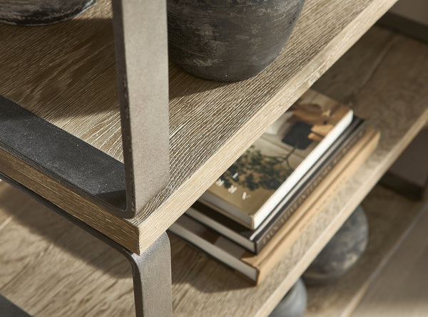 Bernhardt Bernhardt Tribeca Etagere With Aurum Wood Shelves & Barlow Steel Frame — Modern Rustic Open Display 333812