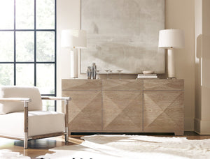 Bernhardt Bernhardt Aventura Marcona 3-Door Buffet With Pyramid Fronts, Soft-Close Drawers & Adjustable Shelves 318132