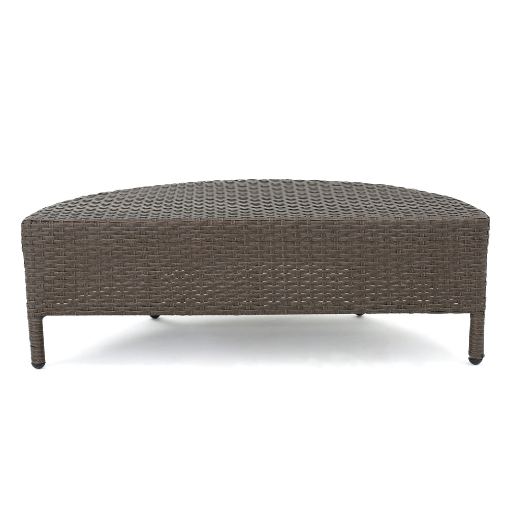 English Elm Christopher Knight Home® - PT LIMON Coffee Table – Stylish Faux Rattan & Iron Frame, No Assembly, 270 lb Capacity, Modern Low Profile Table Brown 54787.00BRN
