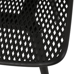 English Elm Christopher Knight Home® - POSEY Chair - Weather-Resistant Polypropylene Outdoor Dining Chair with Perforated Diamond Mesh Design for Durable Style Black 27.5 L x 21.5 W x 20.2 H 69067.00